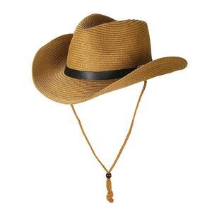 3636 Western Style Men Women's Cowboy Hat, Sun Hat Wide Brim Summer Straw